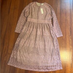 Roolee blush lace dress